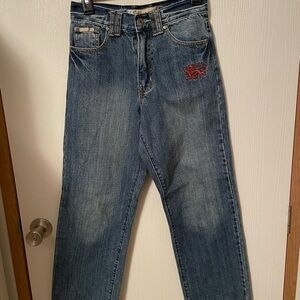 Vintage 90s RARE Indigo 30 Boys Denim Jeans SZ 12X27 with Dragons